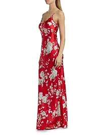 Charmaine Floral Silk Slip Gown