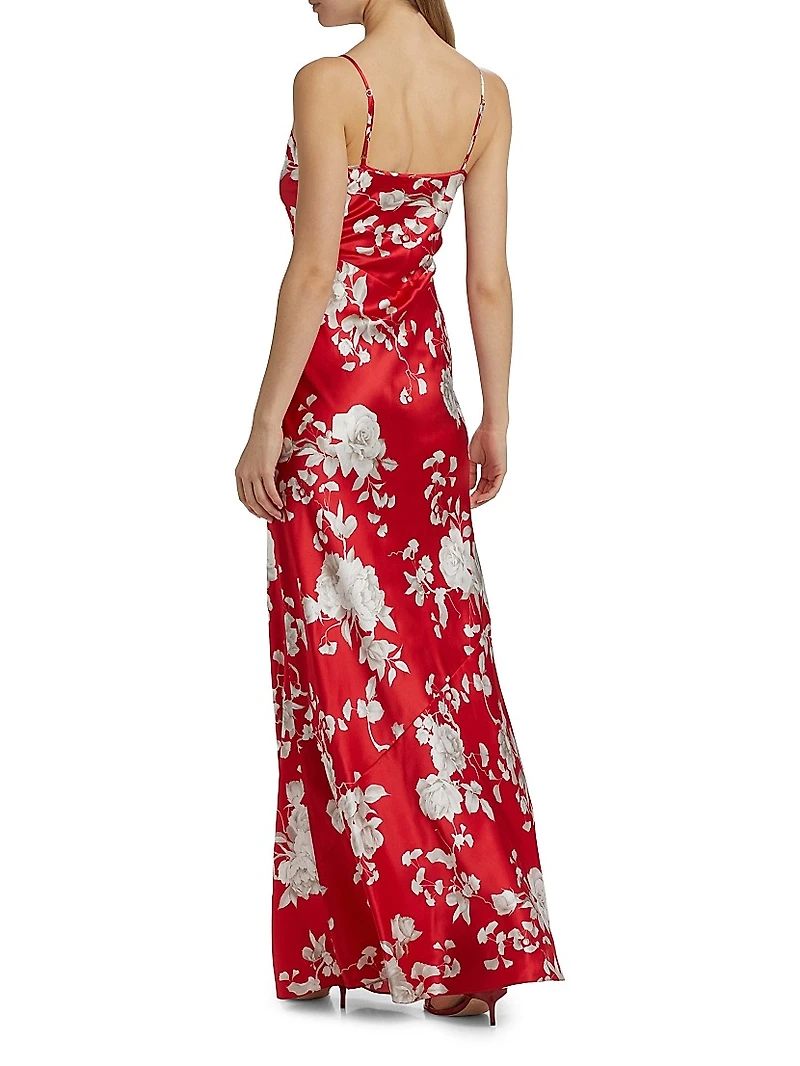 Charmaine Floral Silk Slip Gown