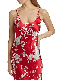 Charmaine Floral Silk Slip Gown