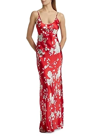 Charmaine Floral Silk Slip Gown