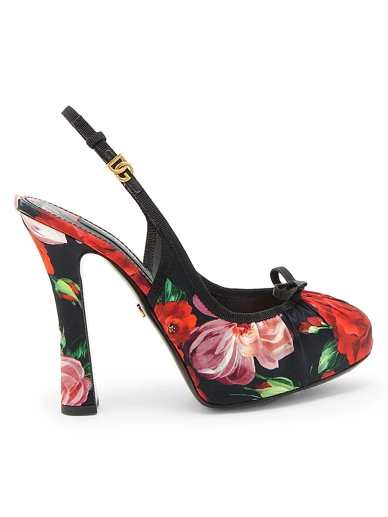 Rose Satin 130MM Slingback Pumps