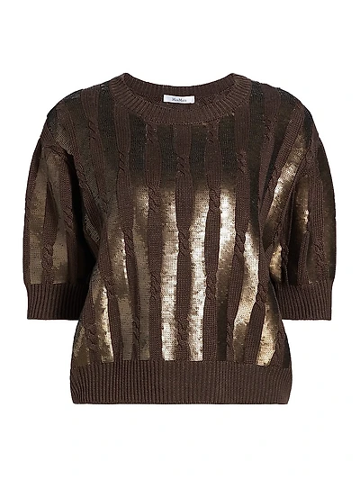 Empoli Sequin-Striped Knit Sweater