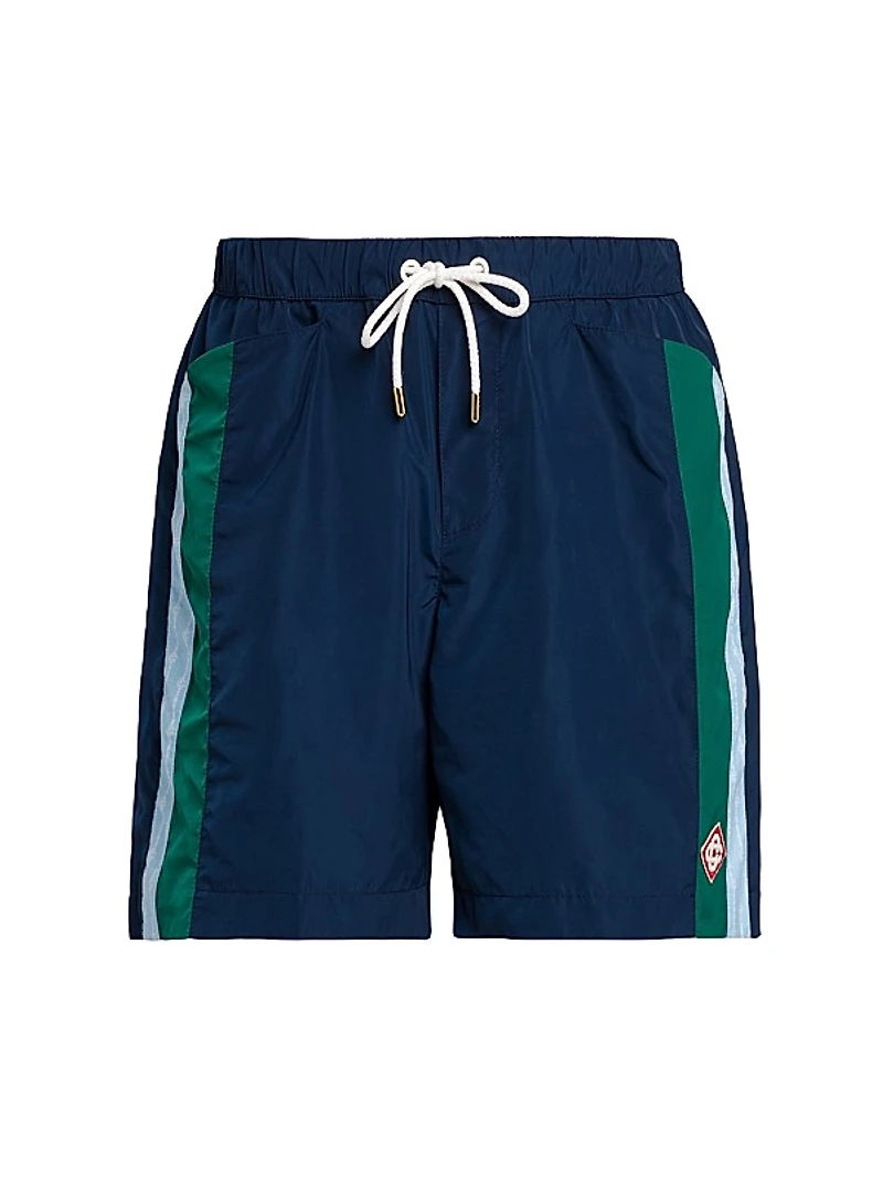 Nylon Pleated Track Shorts