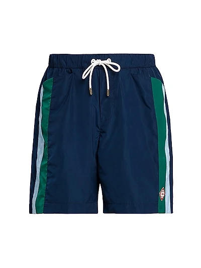 Nylon Pleated Track Shorts