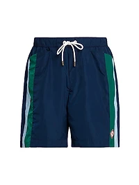 Nylon Pleated Track Shorts