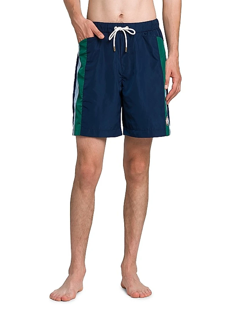 Nylon Pleated Track Shorts