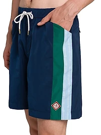 Nylon Pleated Track Shorts