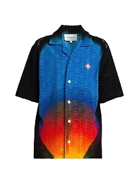 Camp Collar Jacquard Monogram Shirt