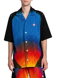 Camp Collar Jacquard Monogram Shirt