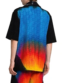 Camp Collar Jacquard Monogram Shirt