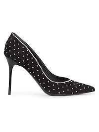 95MM Imitation Pearl-Embellished Suede Pumps