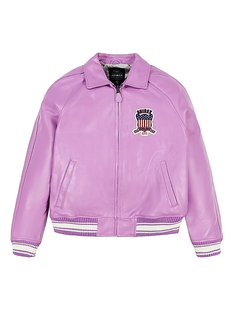 Fashion Icon Leather Bomber Jacket