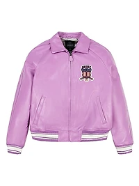 Fashion Icon Leather Bomber Jacket