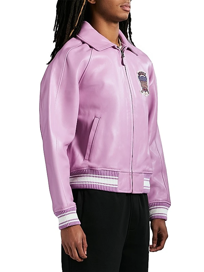 Fashion Icon Leather Bomber Jacket