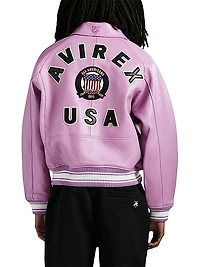 Fashion Icon Leather Bomber Jacket