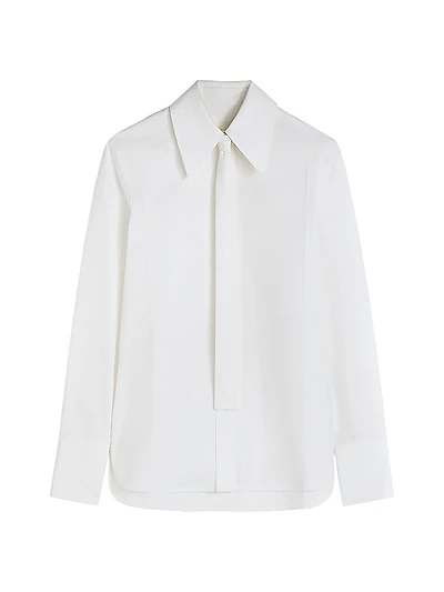 Tie-Neck Cotton Shirt