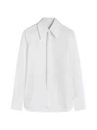 Tie-Neck Cotton Shirt