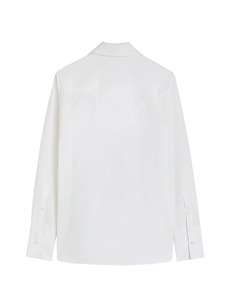 Tie-Neck Cotton Shirt