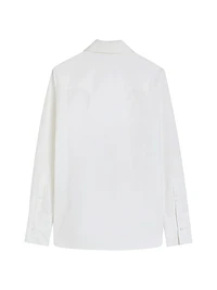 Tie-Neck Cotton Shirt