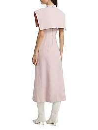 Floral Embellished Mockneck Midi-Dress