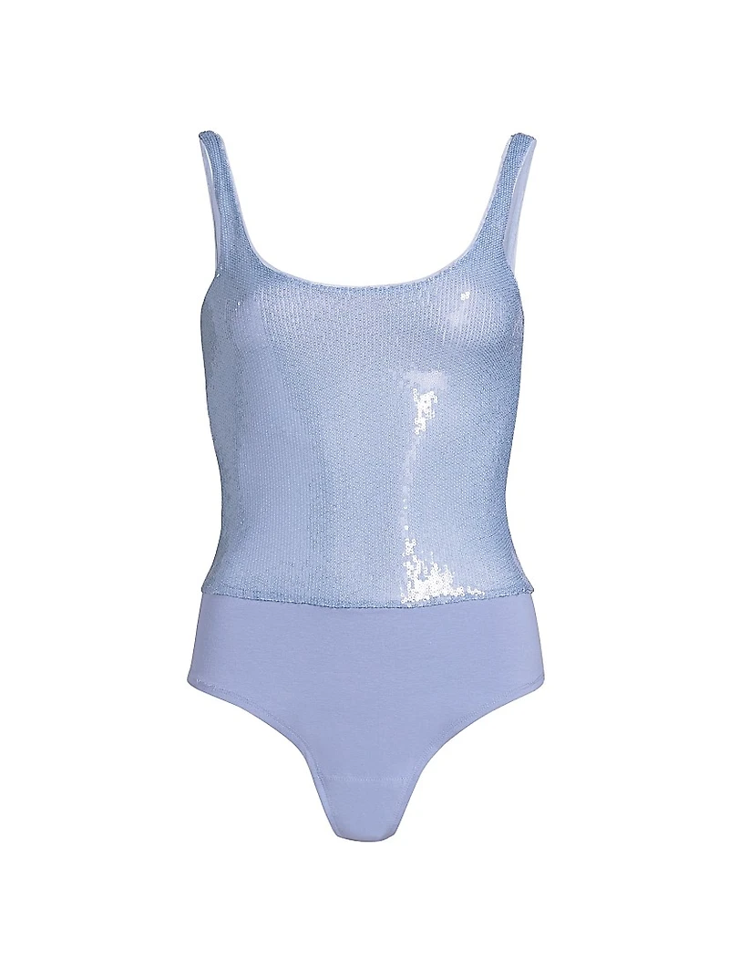 Dina Semi-Sheer Sequin Bodysuit