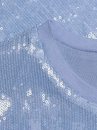 Kai Sequin Short-Sleeve Crewneck Top