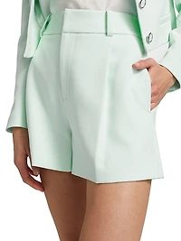 Sena Stretch-Crepe High-Waisted Shorts