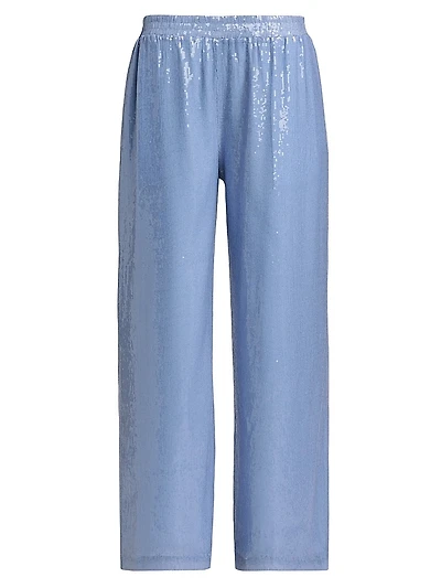 Talia Sequined Wide-Leg Pants