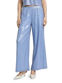 Talia Sequined Wide-Leg Pants