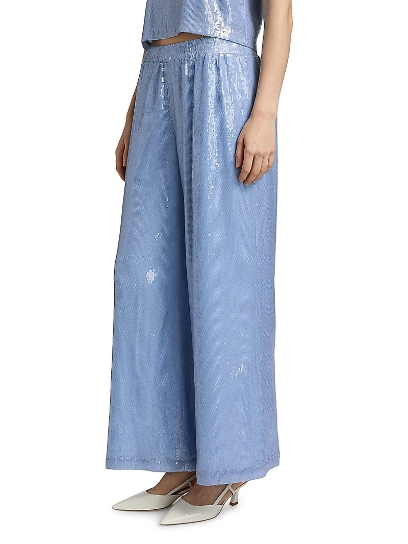 Talia Sequined Wide-Leg Pants