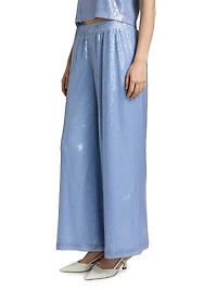 Talia Sequined Wide-Leg Pants