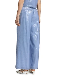 Talia Sequined Wide-Leg Pants