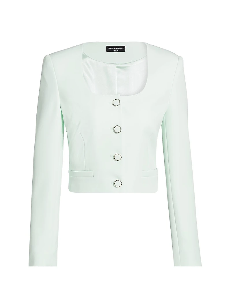 Jina Stretch-Crepe Crop Blazer