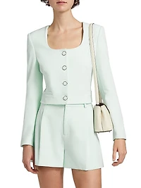Jina Stretch-Crepe Crop Blazer