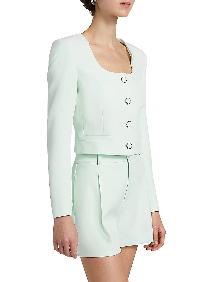 Jina Stretch-Crepe Crop Blazer
