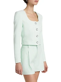 Jina Stretch-Crepe Crop Blazer