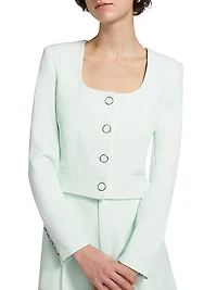 Jina Stretch-Crepe Crop Blazer