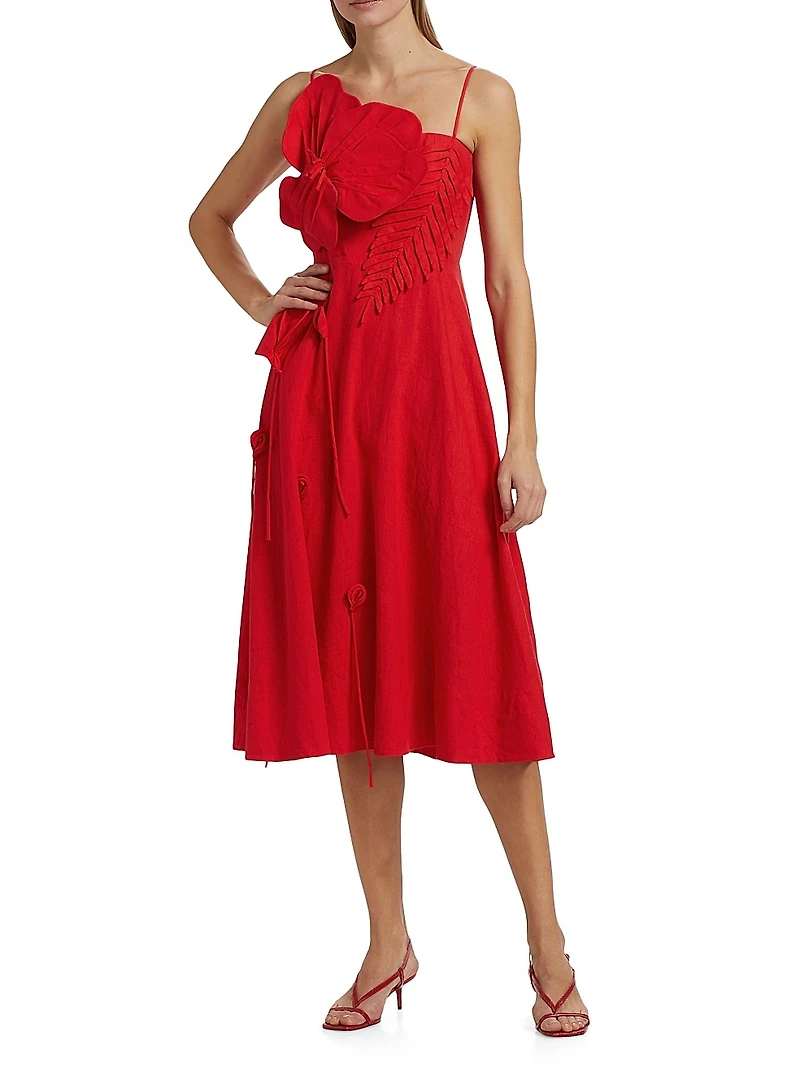 Garden Linen Midi-Dress