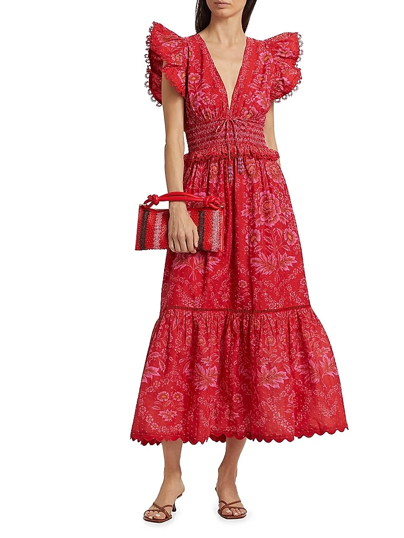 Olivia Printed Cotton Maxi Dress