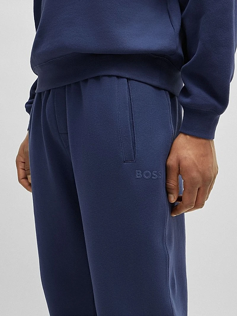 Cotton-Terry Tracksuit Bottoms with Flocked Logo