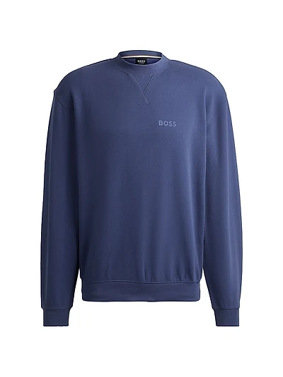 Cotton-Terry Relaxed-Fit Sweatshirt with Flocked Logo