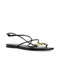 Loop Bead-Embellished Sandals