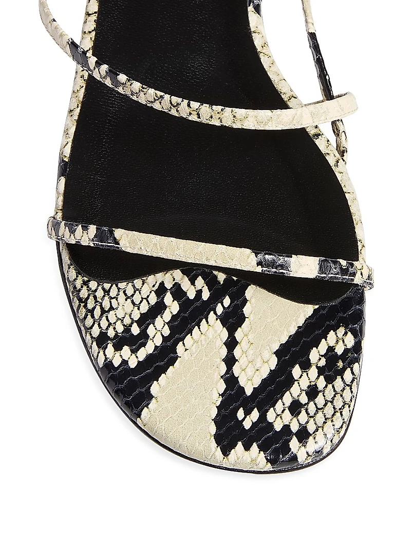 Loop Snake-Embossed Leather Sandals
