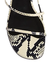 Loop Snake-Embossed Leather Sandals