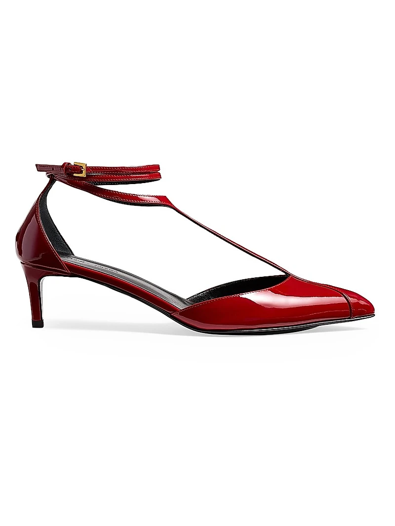 Mia 45MM Leather T-Strap Pumps