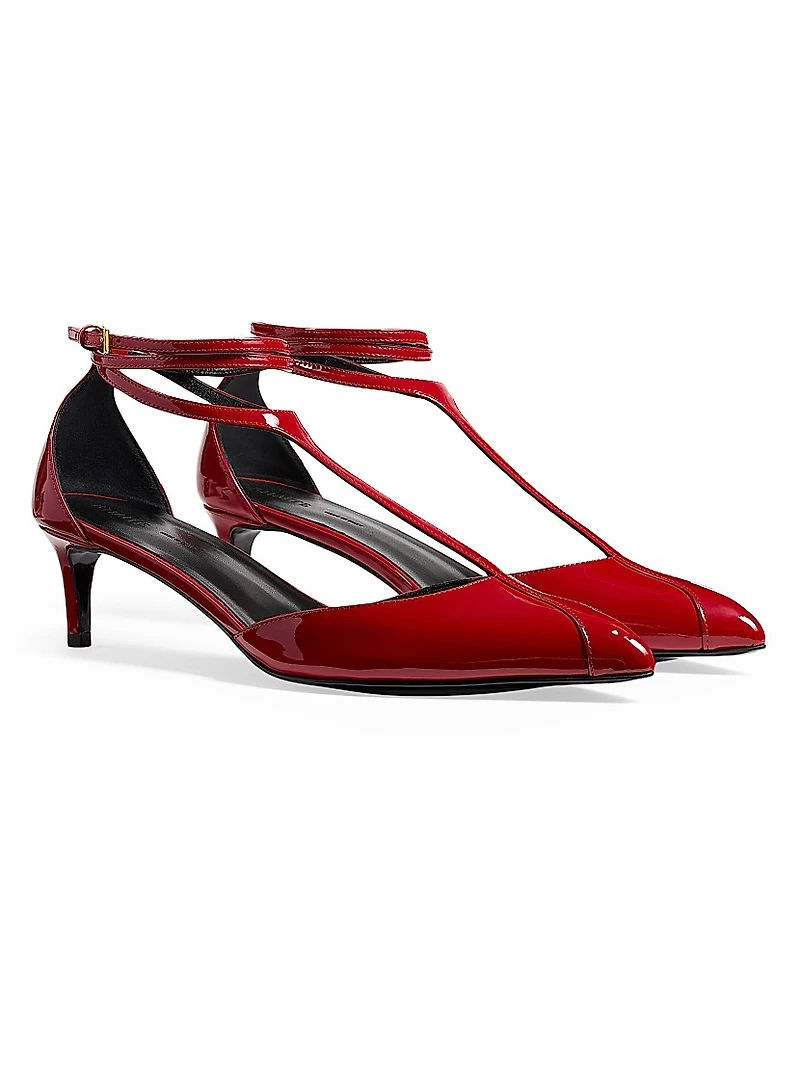 Mia 45MM Leather T-Strap Pumps