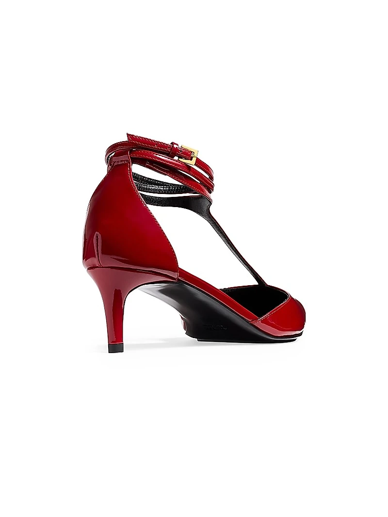 Mia 45MM Leather T-Strap Pumps