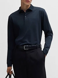 Interlock Cotton Polo Shirt with Embroidered Logo