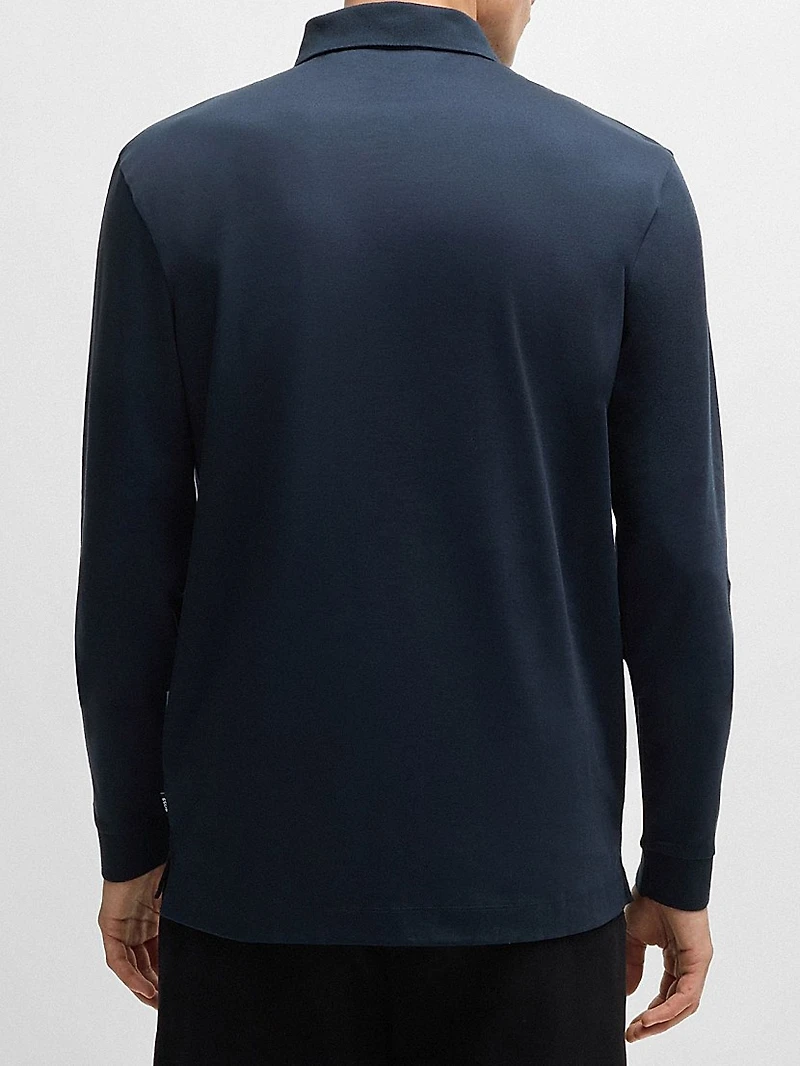 Interlock Cotton Polo Shirt with Embroidered Logo