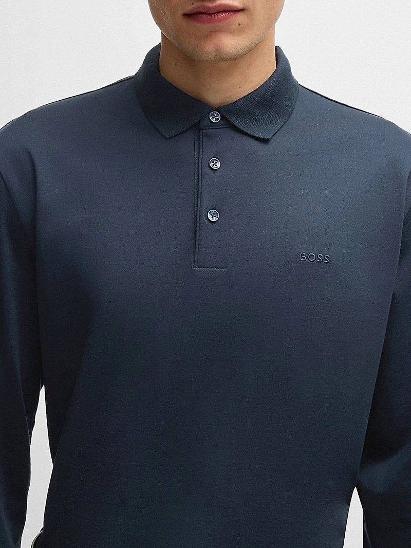 Interlock Cotton Polo Shirt with Embroidered Logo